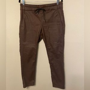 Bevy Flog Shely Vegan Leather Burgundy Joggers Drawstring Pants 29 SOLD OUT